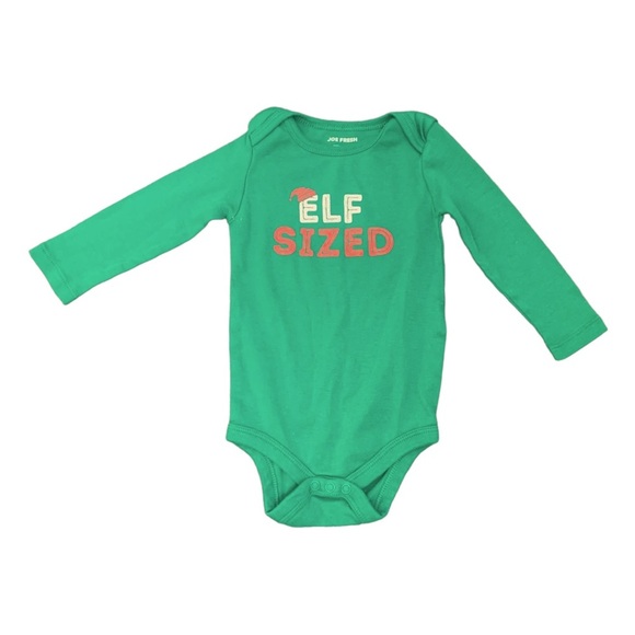 🌟3/$15🌟 Joe Fresh Cotton Christmas Graphic Bodysuit Size 6-12 M - Picture 1 of 8